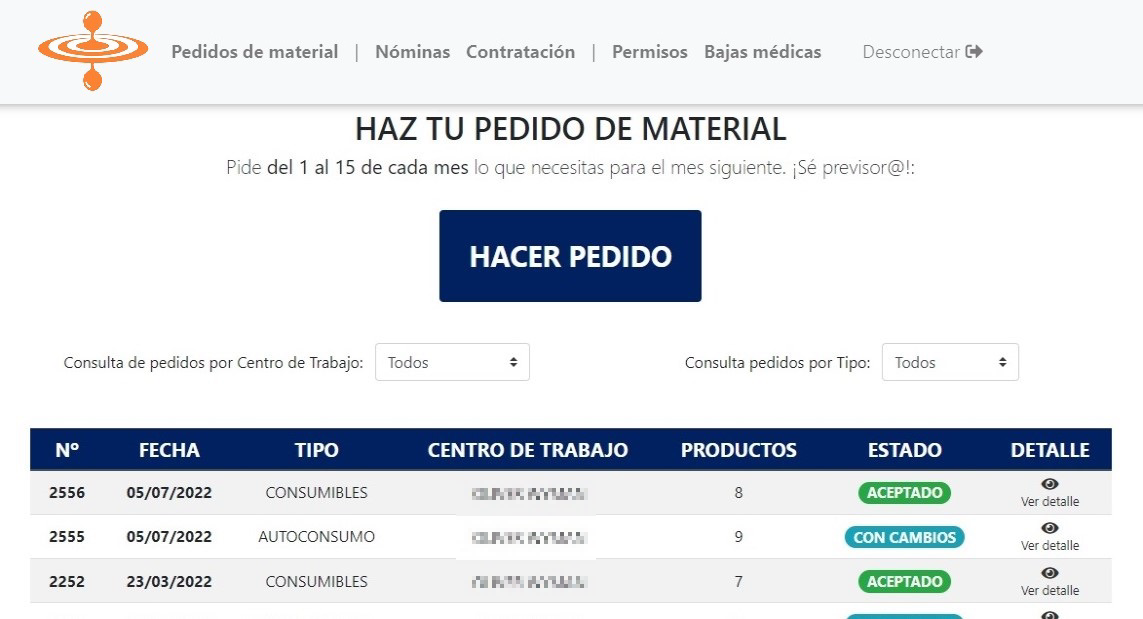 Pantalla de CLEAN DESK